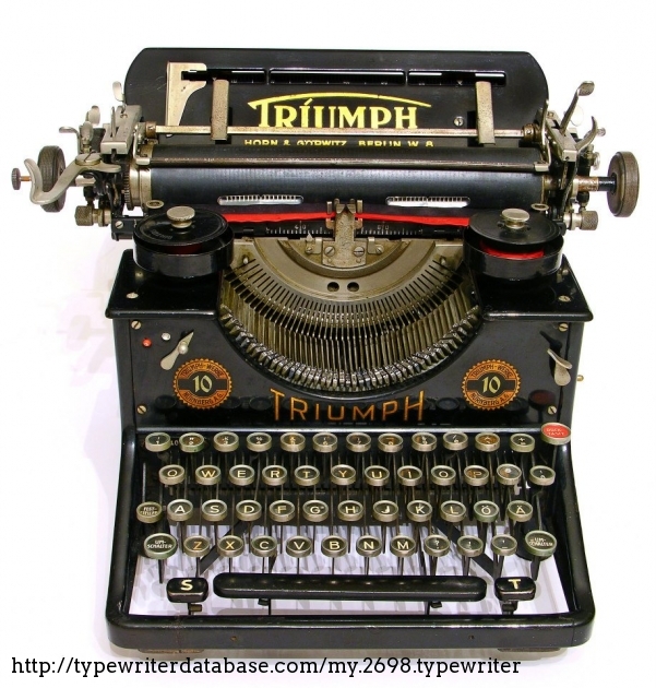 1930 Triumph 10 on the Typewriter Database